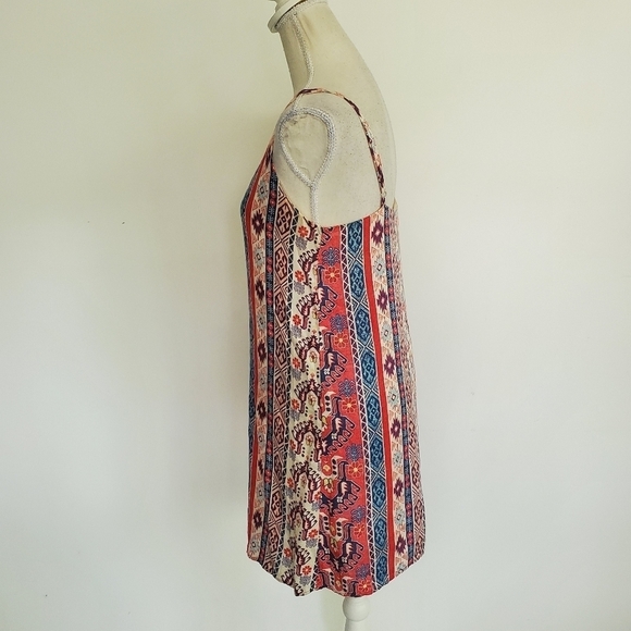 Lavender Brown Aztec Printed Mini Sundress - Picture 4 of 9